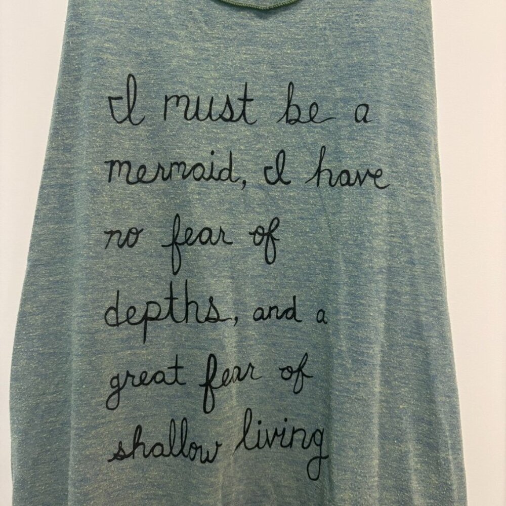 American Apparel Teal Mermaid Razorback Tank Top - Picture 2 of 8